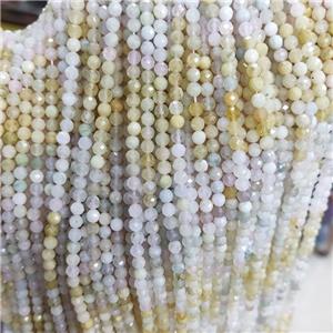 Natural Morganite Beads Multicolor Faceted Round, approx 4mm