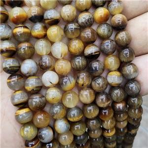 Natural Tiger Eye Quartz Beads Smooth Round, approx 8mm dia