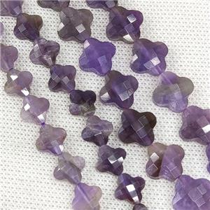 Natural Purple Amethyst Clover Beads Faceted, approx 13mm, 31pcs st