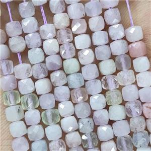 Natural Kunzite Beads Lavender Faceted Cube, approx 3.7-4.4mm