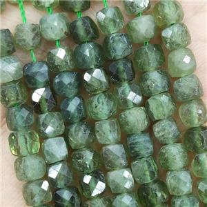 Natural Green Apatite Beads Faceted Cube, approx 3.7-4.4mm