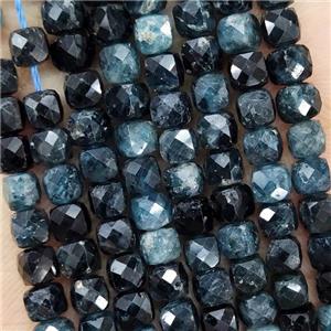 Natural Blue Black Tourmaline Beads Faceted Cube, approx 3.7-4.4mm