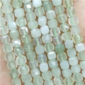 New Mountain Jade Beads Faceted Cube Green, approx 3.7-4.4mm