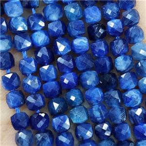 Natural Kyanite Beads Blue Faceted Cube, approx 3.7-4.4mm