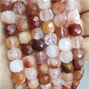 Natural Red Hematoid Quartz Beads Faceted Cube, approx 8.5-10mm