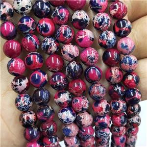 Imperial Jasper Beads Red Dye Smooth Round, approx 6mm dia