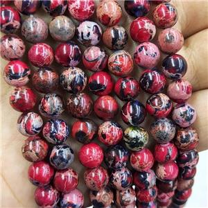 Imperial Jasper Round Beads Red Dye Smooth Round, approx 10mm dia
