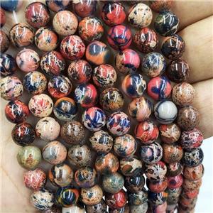Imperial Jasper Beads Red Blue Smooth Round, approx 8mm dia