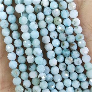 Natural Larimar Beads Faceted Round Blue, approx 4mm