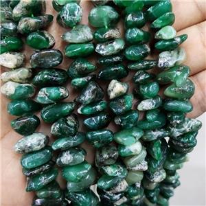 Natural Verdite Beads Chips Green Mica Freeform, approx 10-16mm