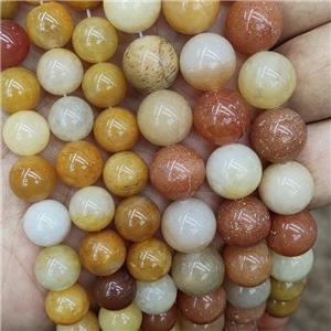 Honey Jade Beads Multicolor Smooth Round, approx 6mm dia