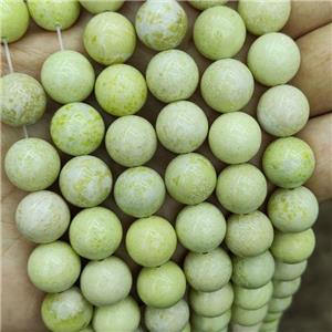 Natural Lemon Jade Beads Smooth Round Olive, approx 12mm dia