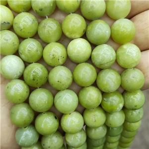 Lemon Jade Beads Smooth Round Green, approx 10mm dia
