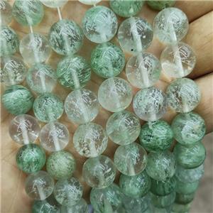 Synthetic Quartz Beads Lt.green Smooth Round, approx 12mm dia