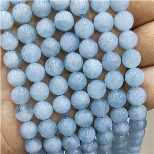 Natural Blue Aquamarine Beads AA-Grade Smooth Round, approx 6mm dia