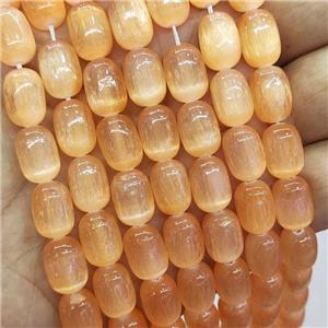 Orange Selenite Barrel Beads, approx 8x12mm