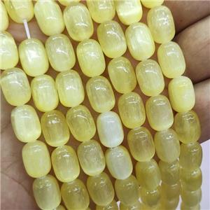 Yellow Selenite Barrel Beads, approx 8x12mm