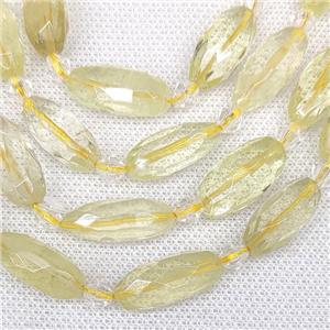 Natural Lemon Quartz Rice Beads Faceted, approx 8-22mm