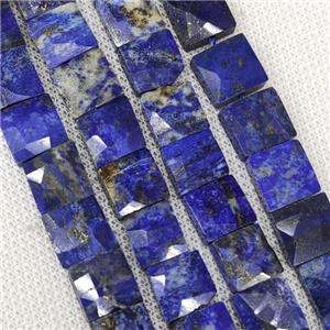 Natural Blue Lapis Lazuli Beads Faceted Square, approx 10-11mm
