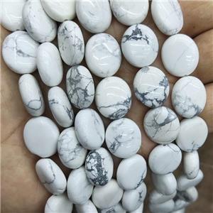 Natural Howlite Turquoise Beads White Oval, approx 14-16mm