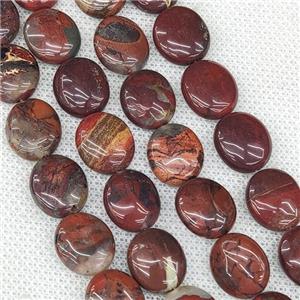 Natural Poppy Jasper Oval Beads, approx 12-14mm