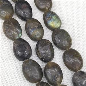 Natural Labradorite Oval Beads, approx 15-20mm