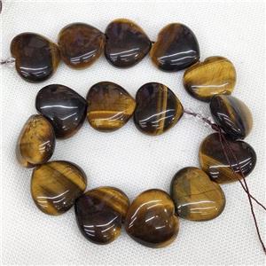 Natural Tiger Eye Stone Heart Beads, approx 25-28mm