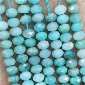Natural Green Amazonite Beads Faceted Rondelle, approx 5.6-6mm
