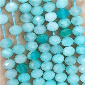 Natural Green Amazonite Beads Faceted Rondelle, approx 5.6-6mm