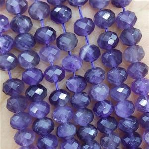 Natural Purple Amethyst Beads Faceted Rondelle, approx 5.6-6mm