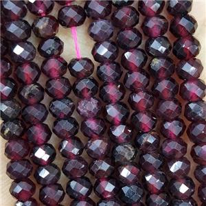 Natural Garnet Beads Fuchsia Rondelle, approx 5.6-6mm