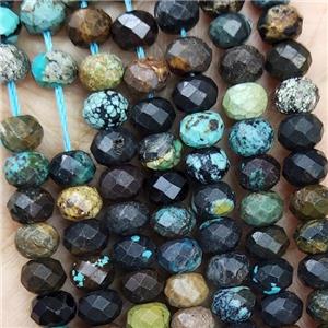 Natural Turquoise Beads Faceted Rondelle, approx 5.6-6mm