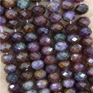 Natural Purple Ruby Beads Faceted Rondelle, approx 5.6-6mm