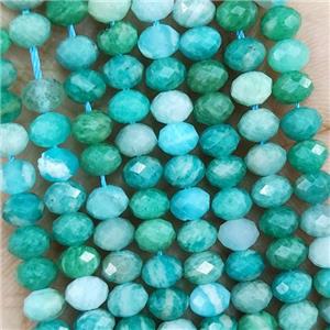 Natural Green Amazonite Beads Faceted Rondelle, approx 4.7-5.5mm