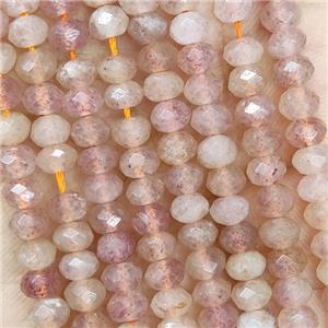 Natural Peach Moonstone Beads Faceted Rondelle, approx 4.7-5.5mm