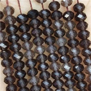 Natural Smoky Quartz Beads Faceted Rondelle, approx 4.7-5.5mm