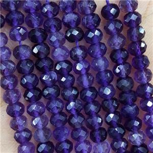 Natural Amethyst Beads Purple Faceted Rondelle, approx 4.7-5.5mm