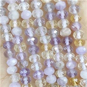 Ametrine Beads Faceted Rondelle, approx 4.7-5.5mm