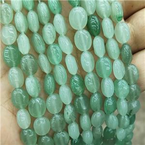 Natural Green Aventurine Oval Beads, approx 8-10mm