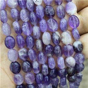 Natural Amethyst Oval Beads Purple, approx 8-10mm