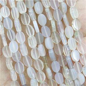 White Agate Oval Beads, approx 4-6mm