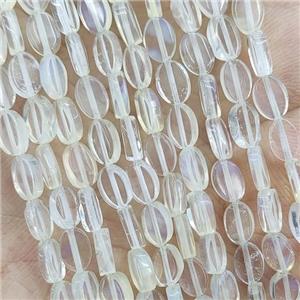 Synthetic Quartz Oval Beads Clear, approx 4-6mm