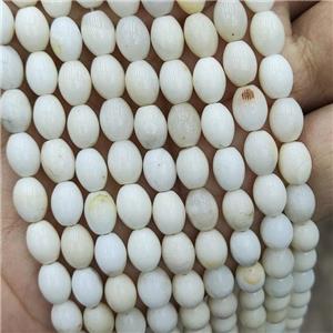 White Ivory Jasper Rice Beads, approx 6-8mm