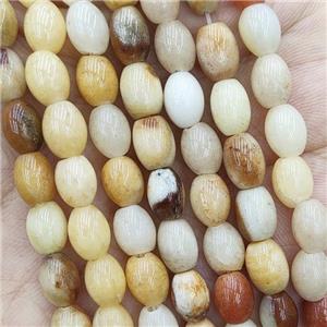 Natural Honey Jade Beads Rice Yellow, approx 6-8mm