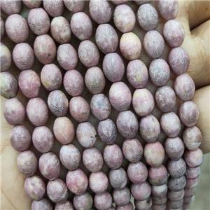 Natural Pink Rhodonite Rice Beads, approx 6-8mm