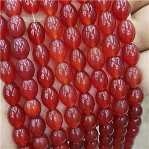Natural Agate Rice Beads Red Dye, approx 8-10mm