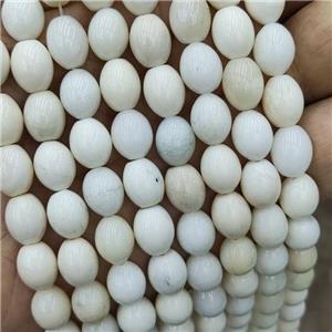 White Ivory Jasper Rice Beads, approx 8-10mm