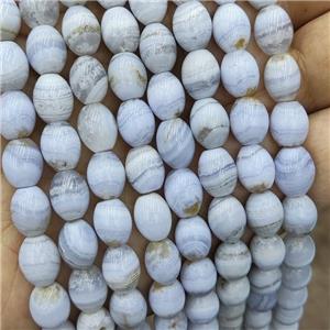 Natural Blue Lace Agate Rice Beads Barrel, approx 8-10mm