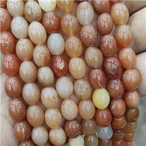 Red Aventurine Rice Beads Barrel, approx 8-10mm