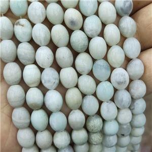Natural Amazonite Rice Beads Blue Barrel, approx 8-10mm
